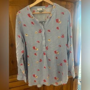 Old Navy Striped Floral Blouse XXL